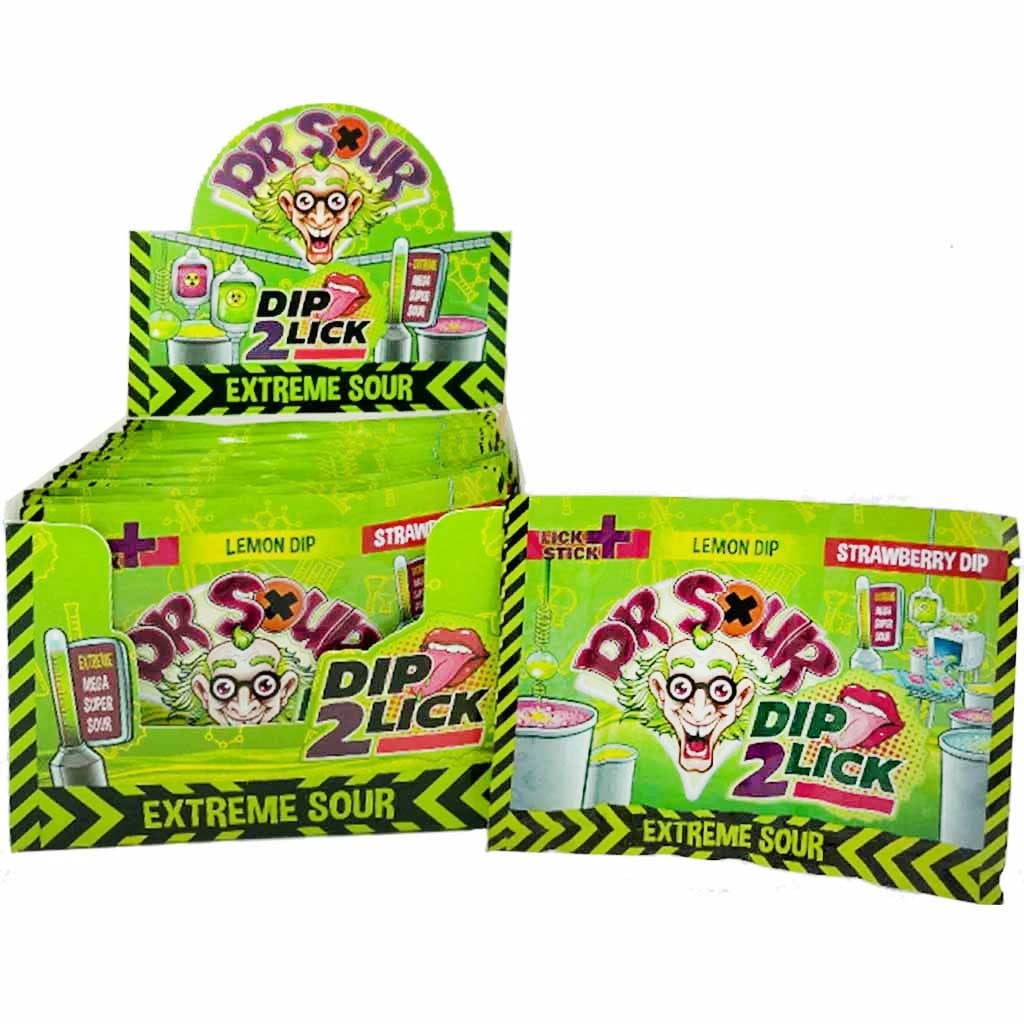 24x Dr. Fire Dip 2 Lick Sour Brause und Lollis á 18g=432g MHD 18.07.27