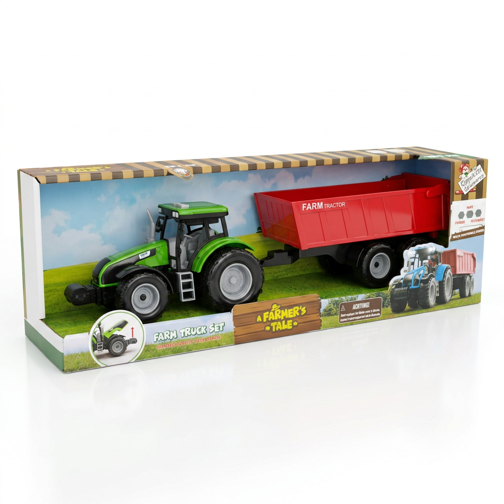 A Farmer's Tale Farm Truck Set, Traktor mit Anhänger