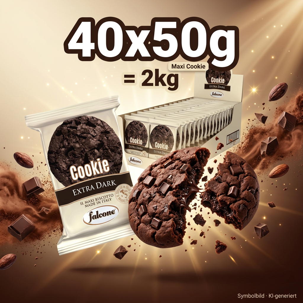 40x Falcone XXL-Cookies extra Dark á 50g=2kg MHD 23.04.27