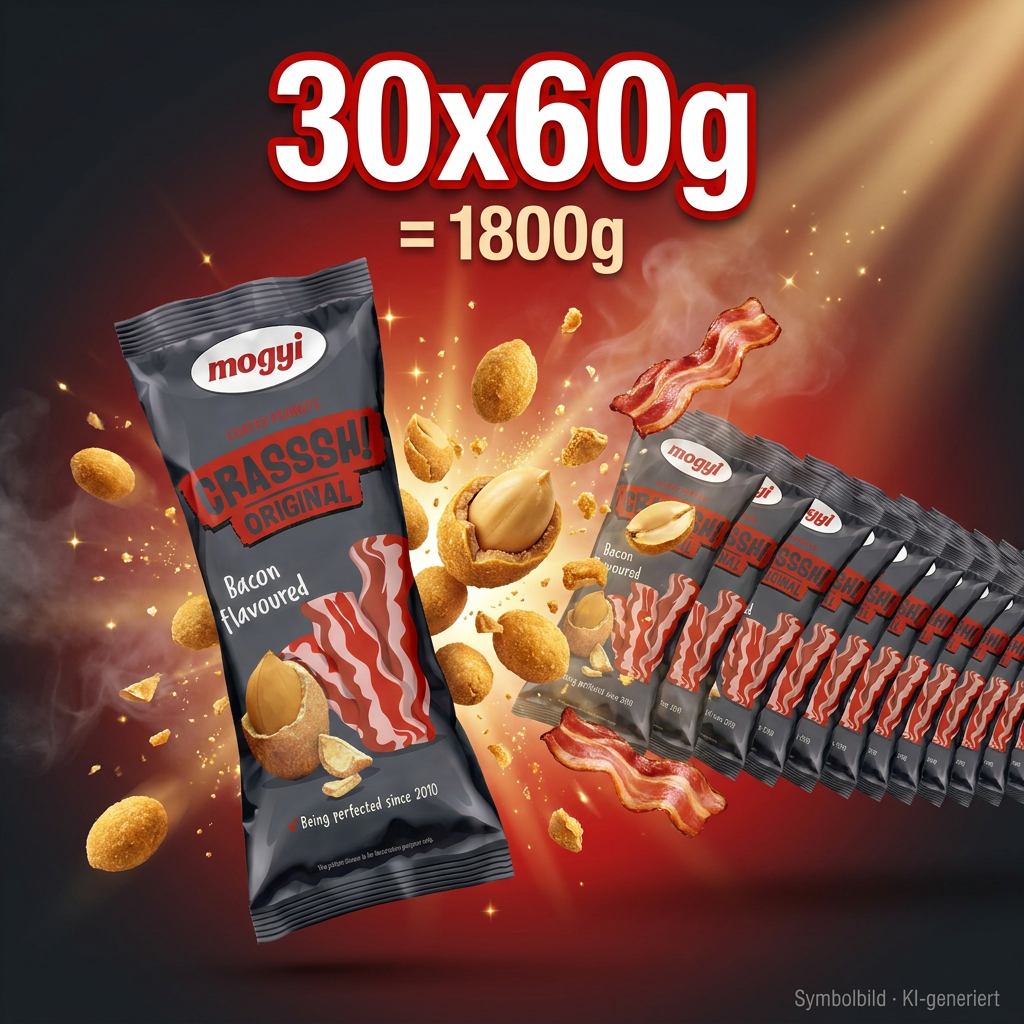 30x 60g Mogyi Erdnüsse mit Bacongeschmack MHD 04.06.27