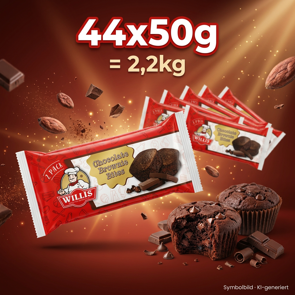 44x Willis Brownie Bites 2-Pack á 50g=2,2kg MHD 12.02.27