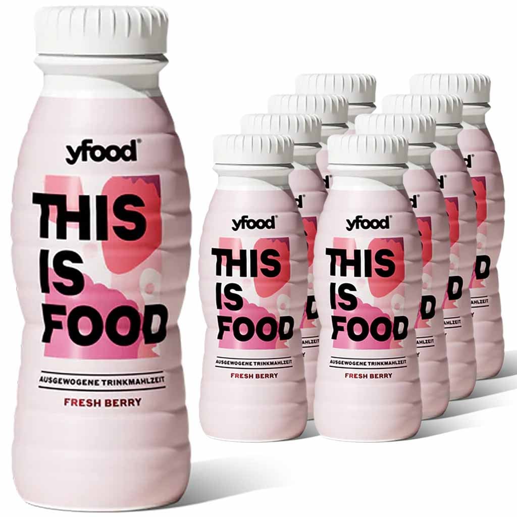 8x yFood Trinkmahlzeit Fresh Berry je 333ml = 2,66 L MHD 28.08.26