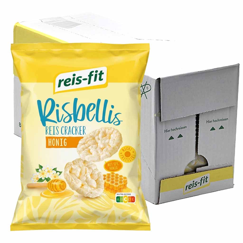 8x Reis-Snack Risbellis Mit Honig 40g = 320g MHD 23.09.26