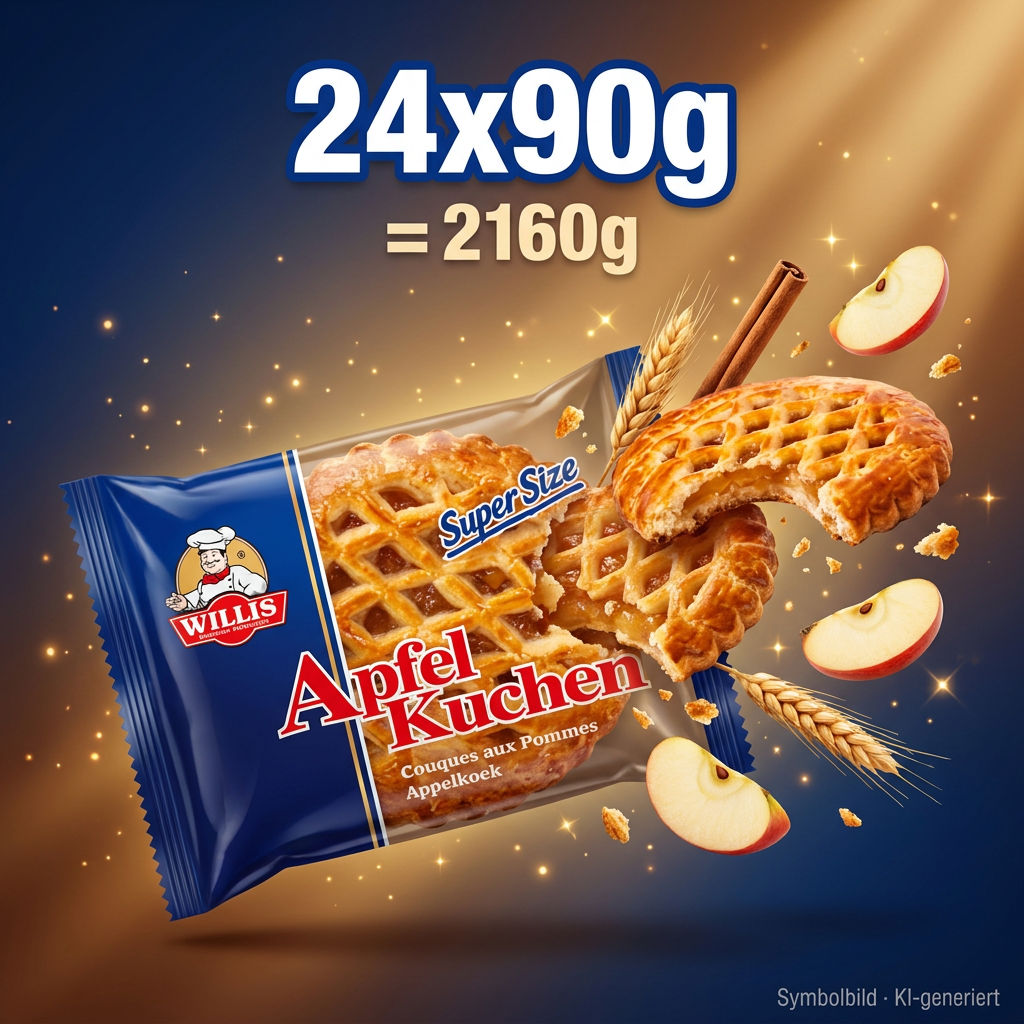 24x Willis Apfel Kuchen á 90g=2,16kg MHD 08.10.26