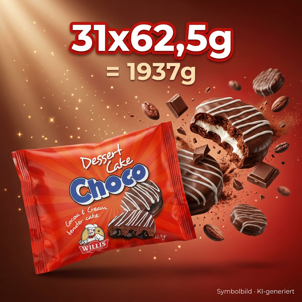 31x Willis Dessert Cake Choco á 62,5g=1937g MHD 11.12.26