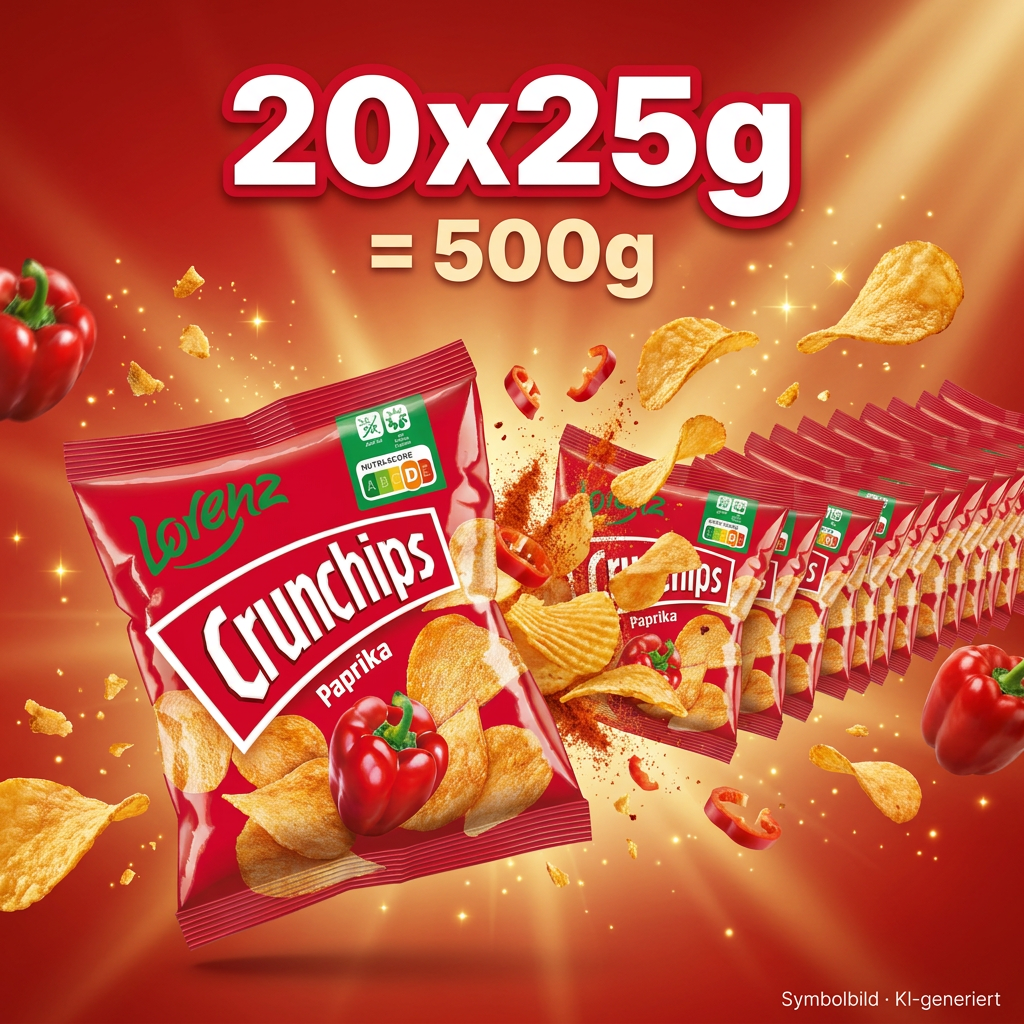 20x Lorenz Crunchips Paprika 25g = 500g MHD 10.12.26