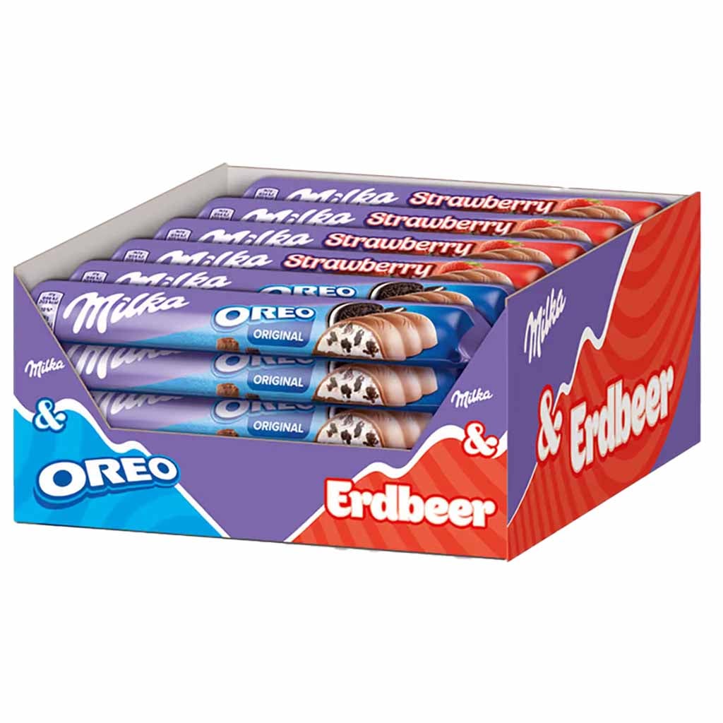 36x Milka Riegel Mix Schokoriegel 14x Oreo & 22x Strawberry 1321g MHD 30.06.26