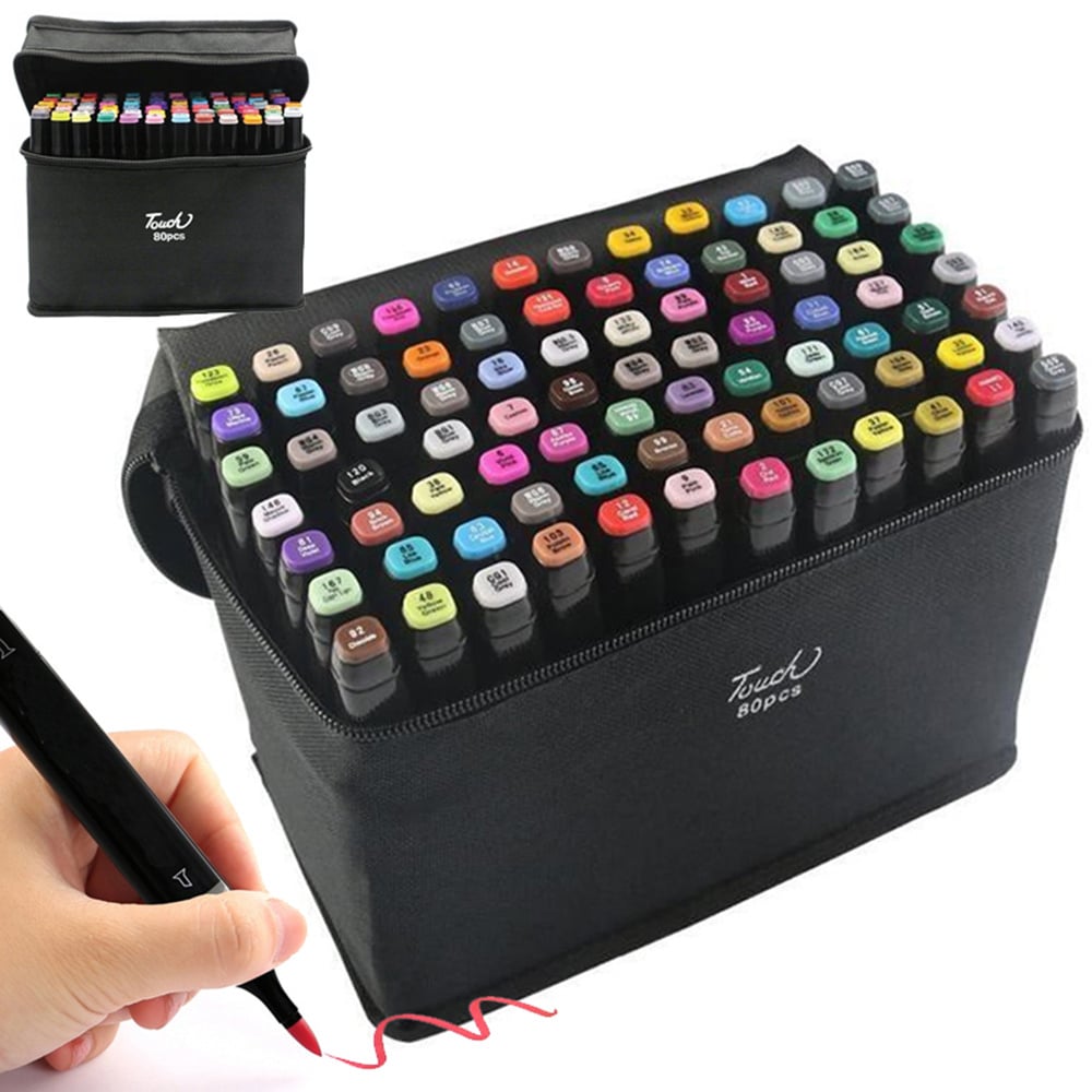 Alkoholmarker-Touch-Set mit 80 Packungen Etui